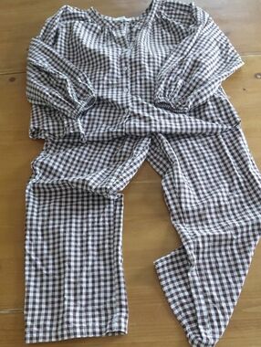 Flygo Brown Gingham Pants Set Womans Medium